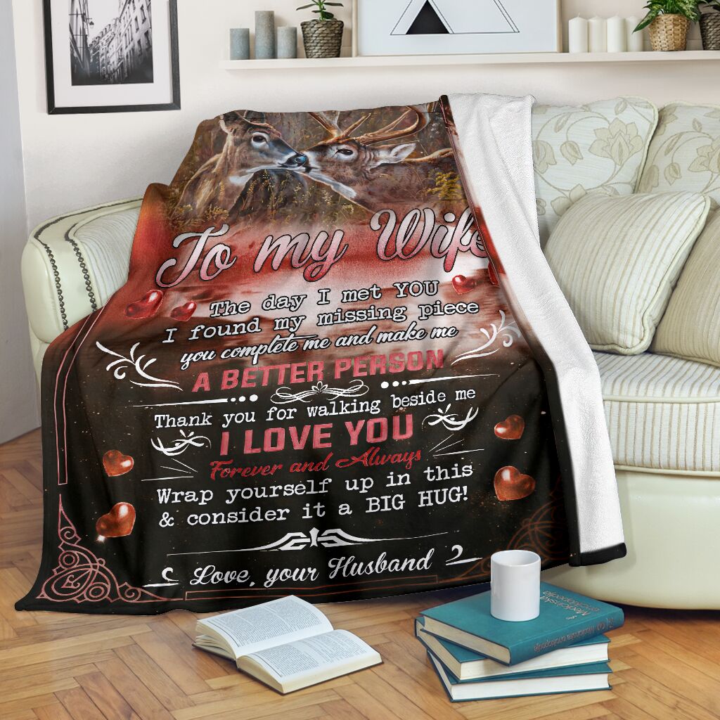 Hunting To My Wife Flannel Blanket For Soft Bed Couch And Home Comfort