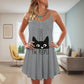 Cats Love Artistic Style – Women's Summer Sleeveless V-Neck Camisole Dress