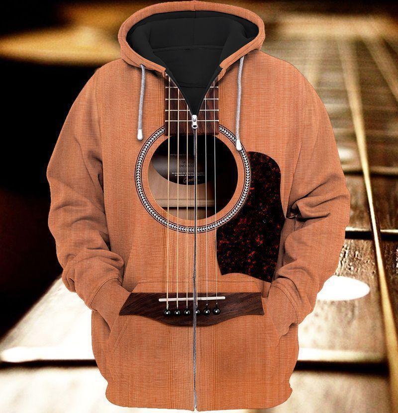 Guitar Wood Vintage Art – 3D Hoodie