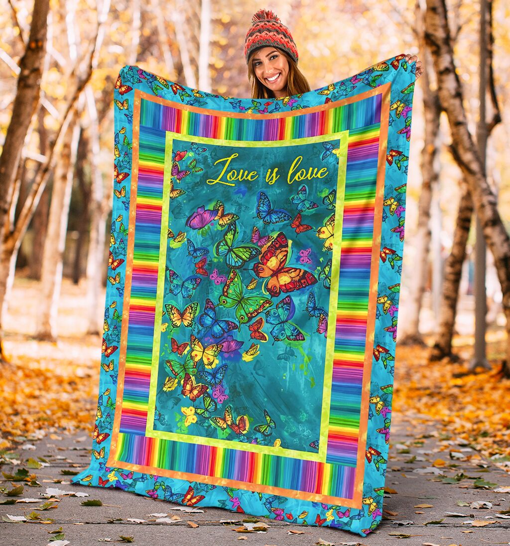 LGBT Love Is Love Support Color Flannel Blanket For Bed Sofa And Reading Nook Decor