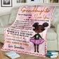 Black Girl To My Granddaughter African American Flannel Blanket For Living Room And Bedroom Styling