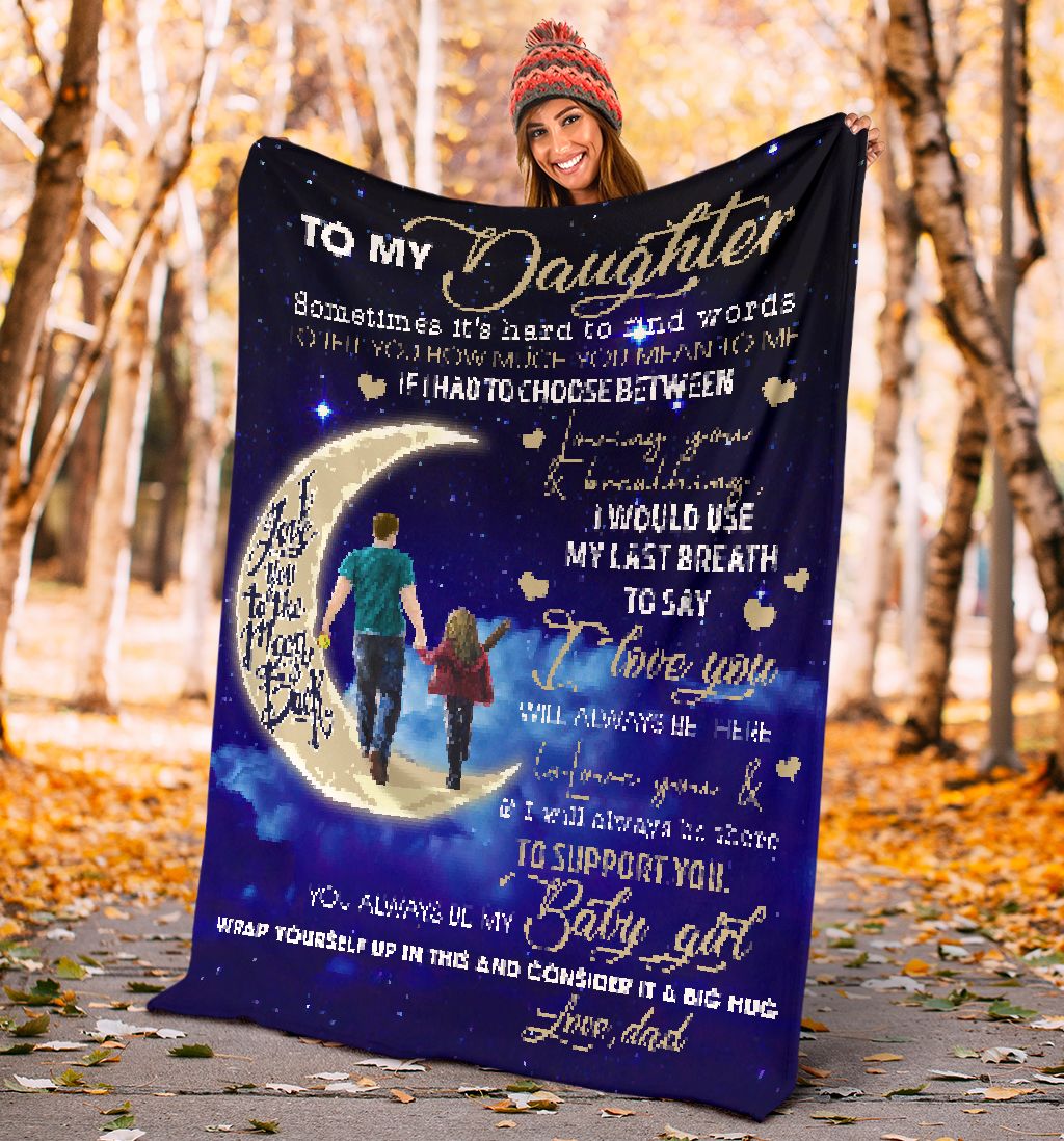 Family Dad To My Daughter Flannel Blanket For Bed Sofa And Reading Nook Decor