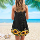 Hippie Sunflower Turtle Love – Women's Summer Sleeveless V-Neck Camisole Dress