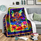 Dragon Colorful Floral Flannel Blanket For Relaxing At Home And Travel