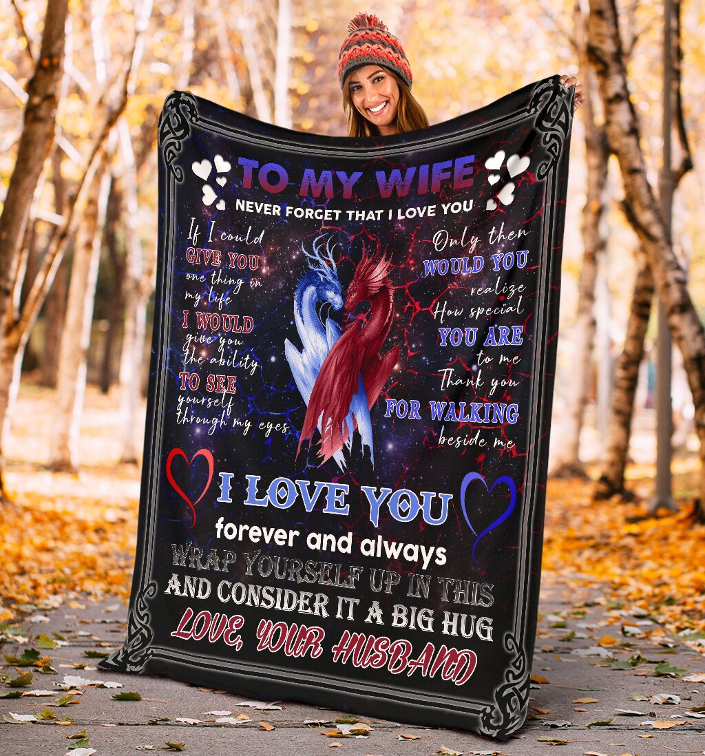 Dragon To My Wife Flannel Blanket For Bed Sofa And Reading Nook Decor
