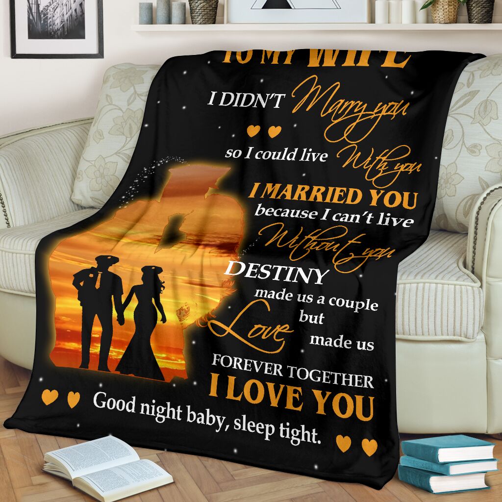 Police To My Husband Fathers Day Officer Flannel Blanket For Living Room And Bedroom Styling