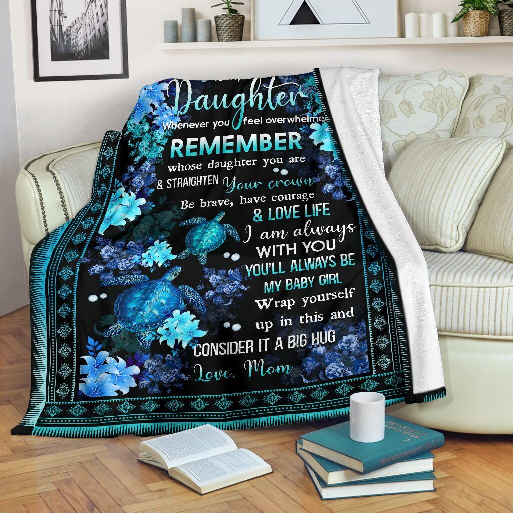 Turtle To My Daughter Turtle Sea Flannel Blanket For Warm Home Decor And Relaxation