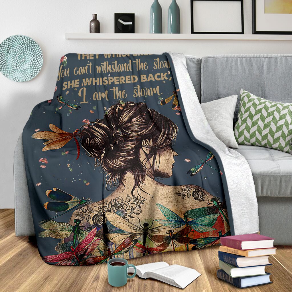 Dragonfly Girl Dragonfly I'm The Storm Flannel Blanket For Relaxing At Home And Travel