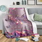 Breast Cancer Awareness Butterfly Flannel Blanket For Relaxing At Home And Travel