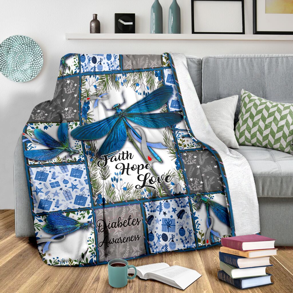 Diabetes Awareness Flannel Blanket For Relaxing At Home And Travel