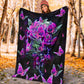Breast Cancer Awareness Butterfly Flannel Blanket For Bed Sofa And Reading Nook Decor