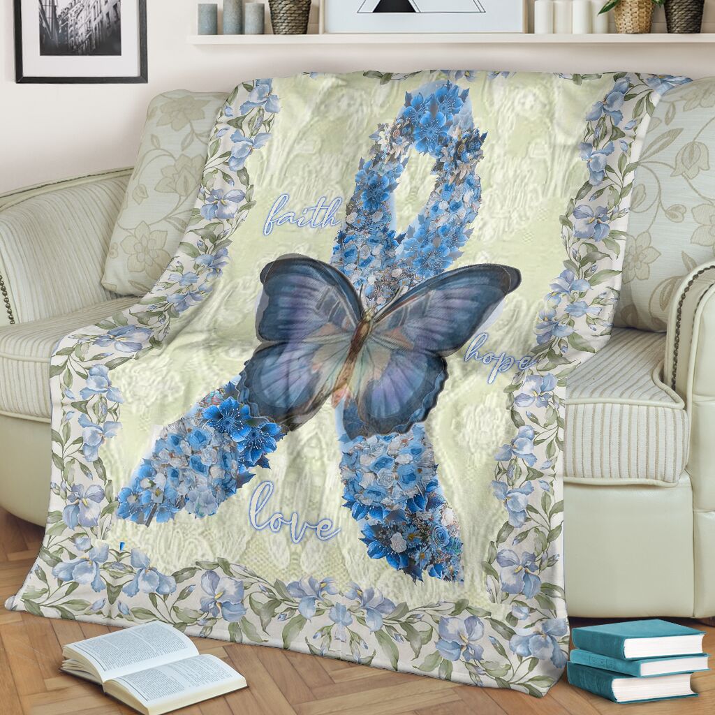 Diabetes Awareness Butterfly Flannel Blanket For Living Room And Bedroom Styling