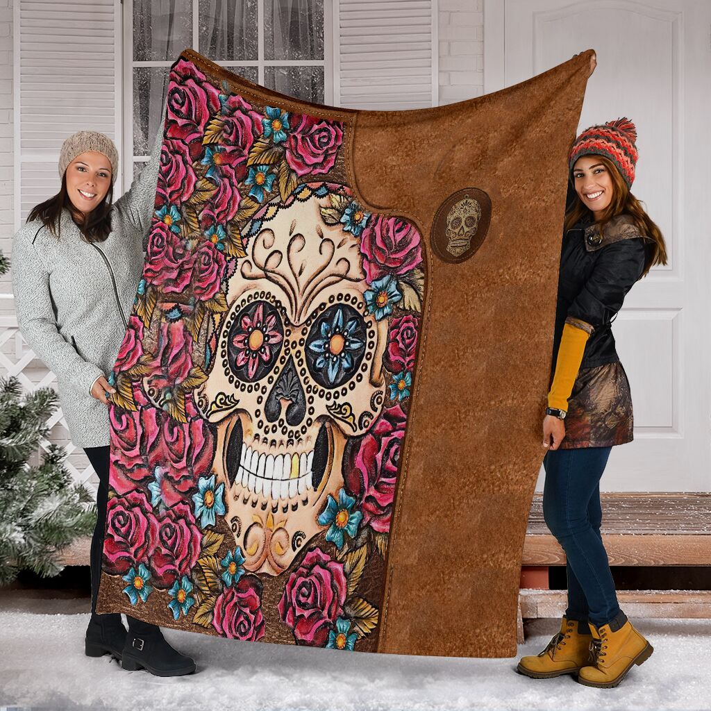 Skull Lovers Beautiful Rose Flannel Blanket For Bedroom Couch And Daily Comfort