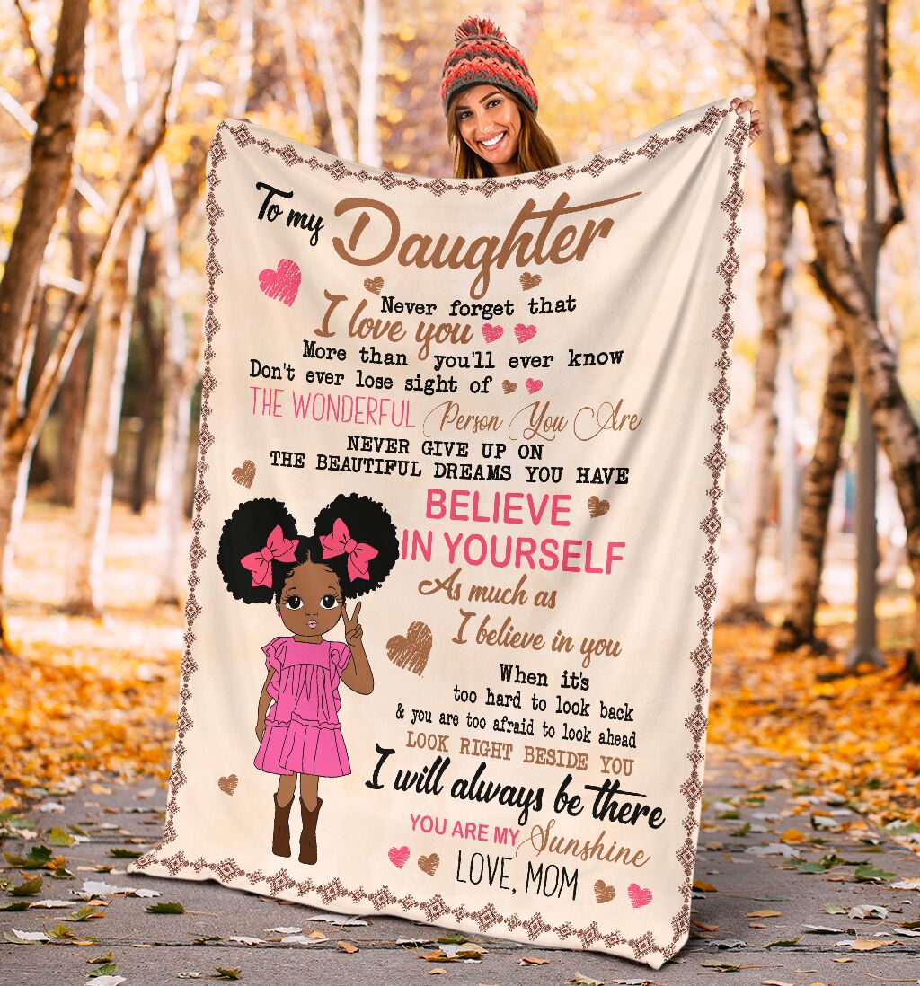 Black Girl To My Daughter African American Flannel Blanket For Bed Sofa And Reading Nook Decor