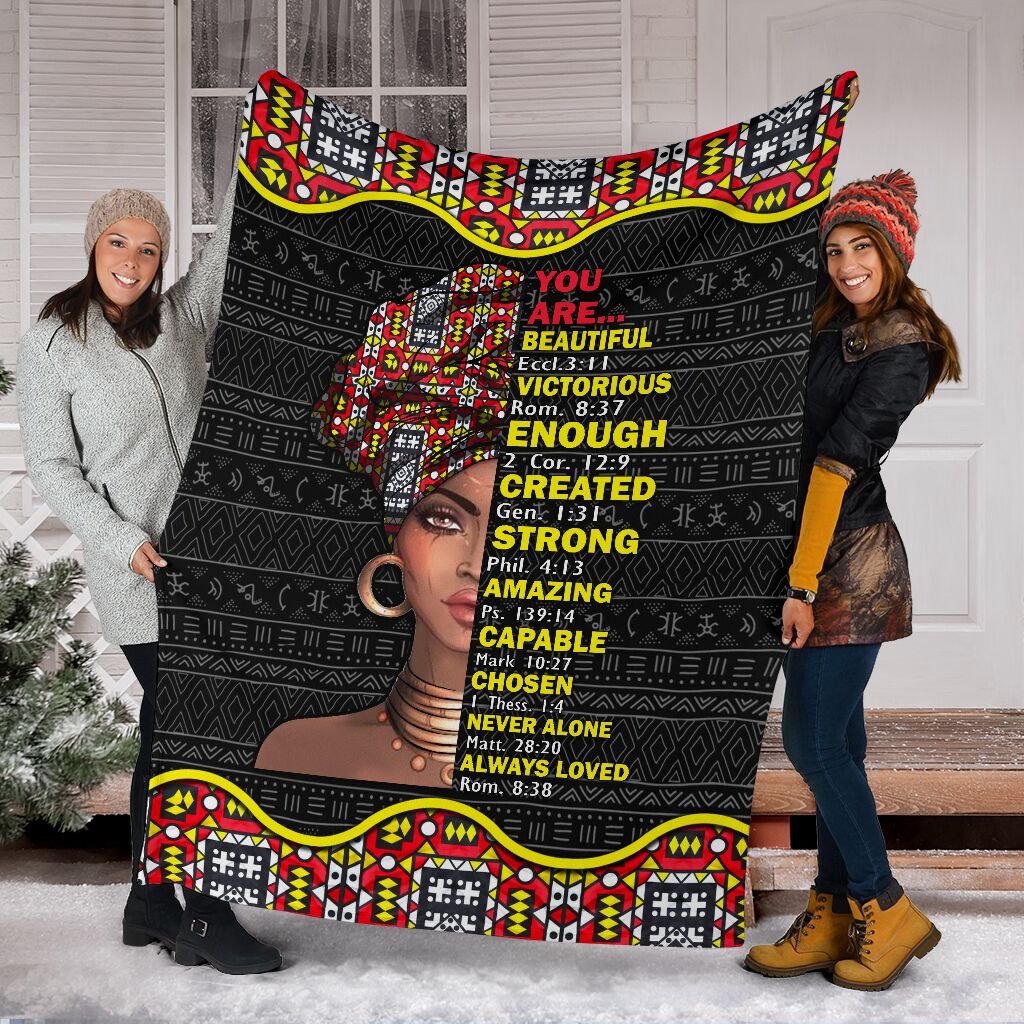 Black Girl God Says You Are African American Strong Flannel Blanket For Bedroom Couch And Daily Comfort