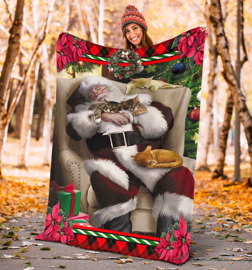 Cat All I Want For Christmas Is A Nap Flannel Blanket For Bed Sofa And Reading Nook Decor