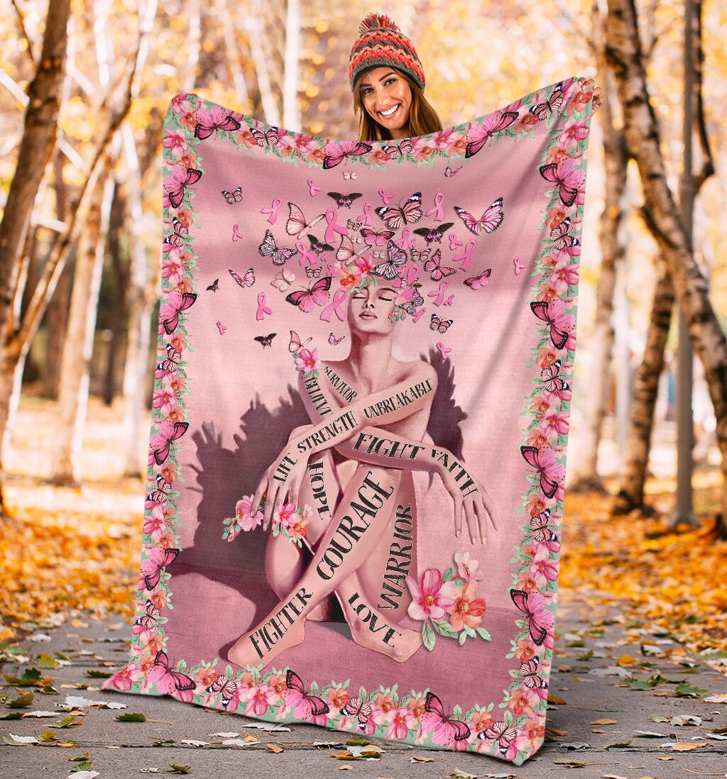 Breast Cancer Survivor Awareness Flannel Blanket For Bed Sofa And Reading Nook Decor