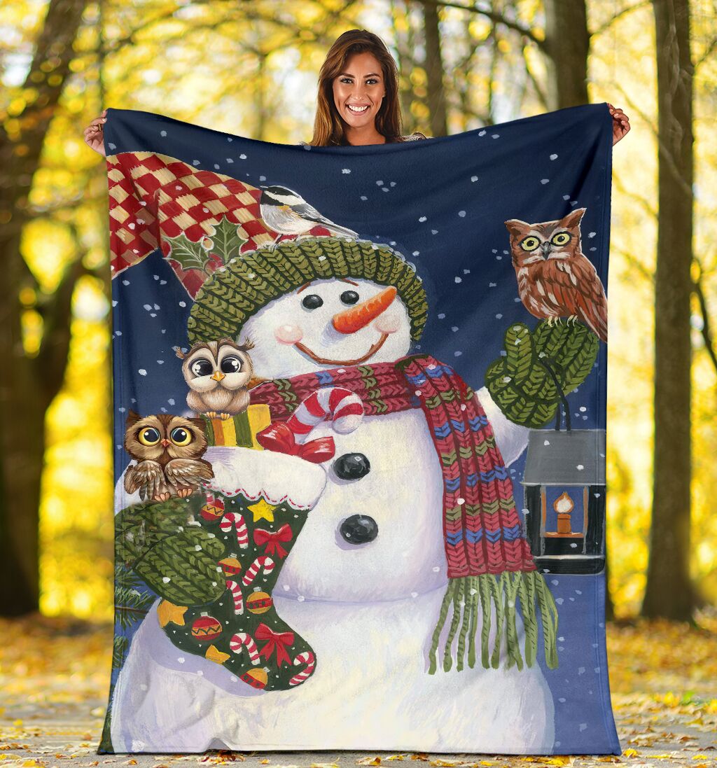 Owl Christmas Is Coming Flannel Blanket For Cozy Home Lounging And Gifting