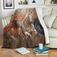 Horse Chase His Dream Flannel Blanket For Soft Bed Couch And Home Comfort
