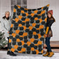 Halloween Pumpkin Black Cat Flannel Blanket For Bedroom Couch And Daily Comfort
