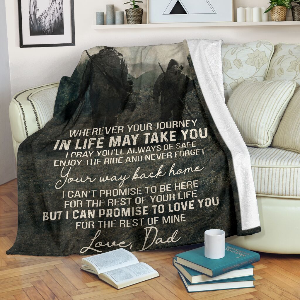 Hunting To My Son Flannel Blanket For Soft Bed Couch And Home Comfort