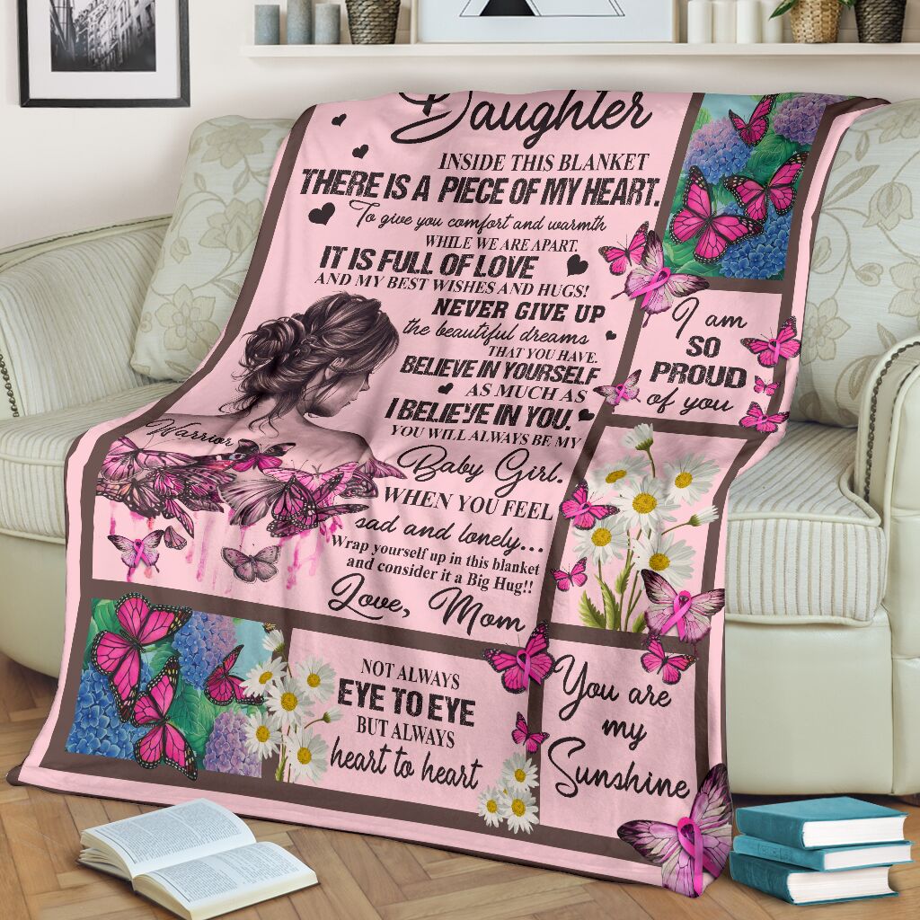 Breast Cancer To My Daughter Breast Cancer Awareness Pink Flannel Blanket For Living Room And Bedroom Styling