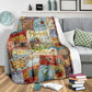 Sewing Handcrafted With Love Flannel Blanket For Relaxing At Home And Travel