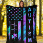 Autism Awareness American Flag Color Flannel Blanket For Cozy Home Lounging And Gifting