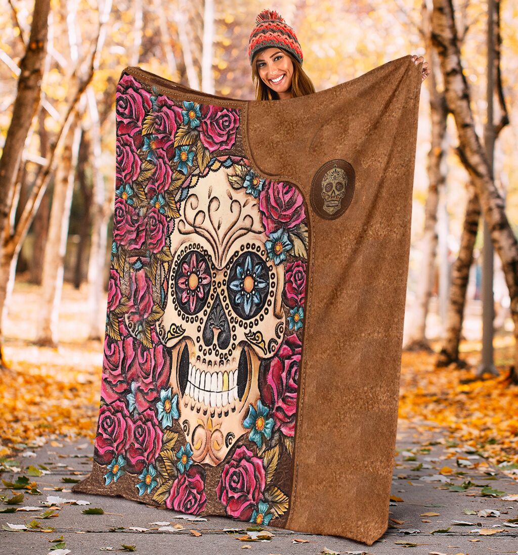 Skull Lovers Beautiful Rose Flannel Blanket For Bed Sofa And Reading Nook Decor