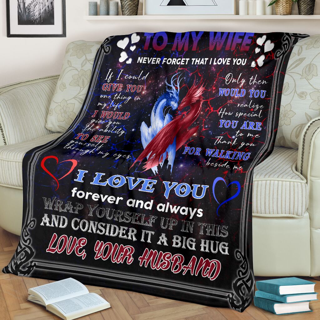 Dragon To My Wife Flannel Blanket For Living Room And Bedroom Styling
