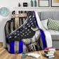 Police Blue Line Flag Flannel Blanket For Relaxing At Home And Travel