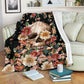 Skull Floral So Mysterious Flannel Blanket For Soft Bed Couch And Home Comfort