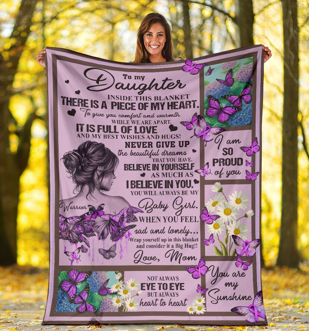 Fibromyalgia To My Daughter Fibromyalgia Awareness Flannel Blanket For Cozy Home Lounging And Gifting