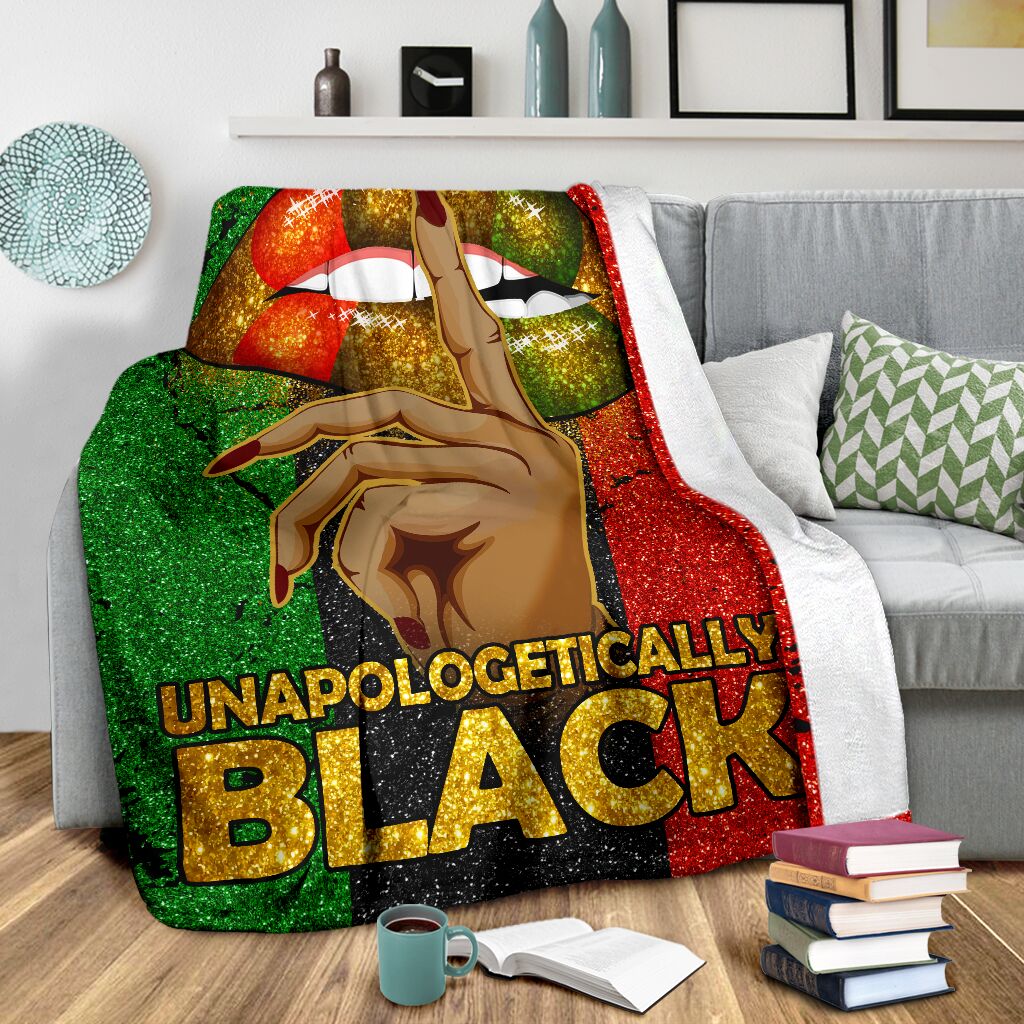 Black Woman Unapologetically Black African American Flannel Blanket For Relaxing At Home And Travel