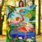 Flamingo Love Beautiful Life Flannel Blanket For Cozy Home Lounging And Gifting