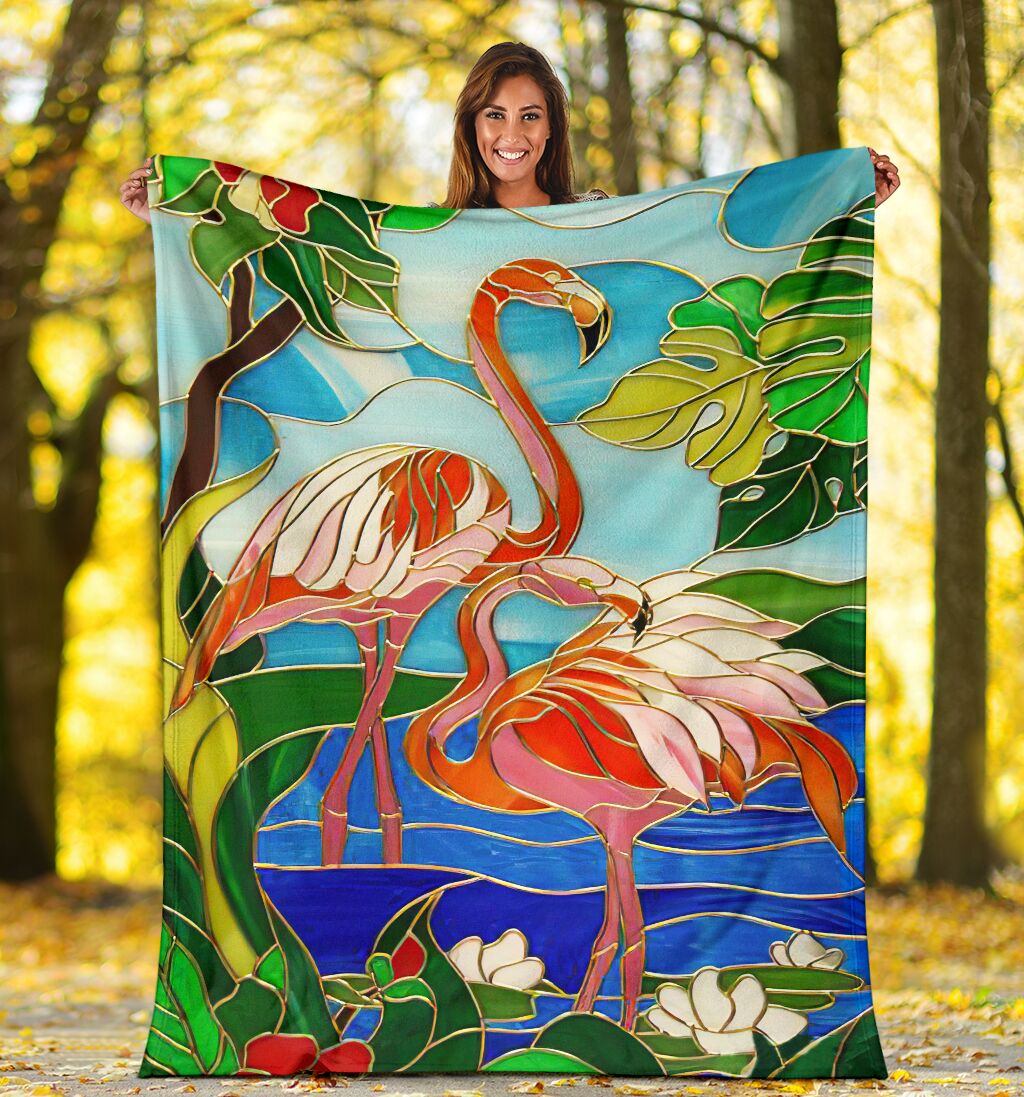 Flamingo Love Beautiful Life Flannel Blanket For Cozy Home Lounging And Gifting