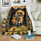 Jesus Cross On Sunflower Christian Flannel Blanket For Warm Home Decor And Relaxation