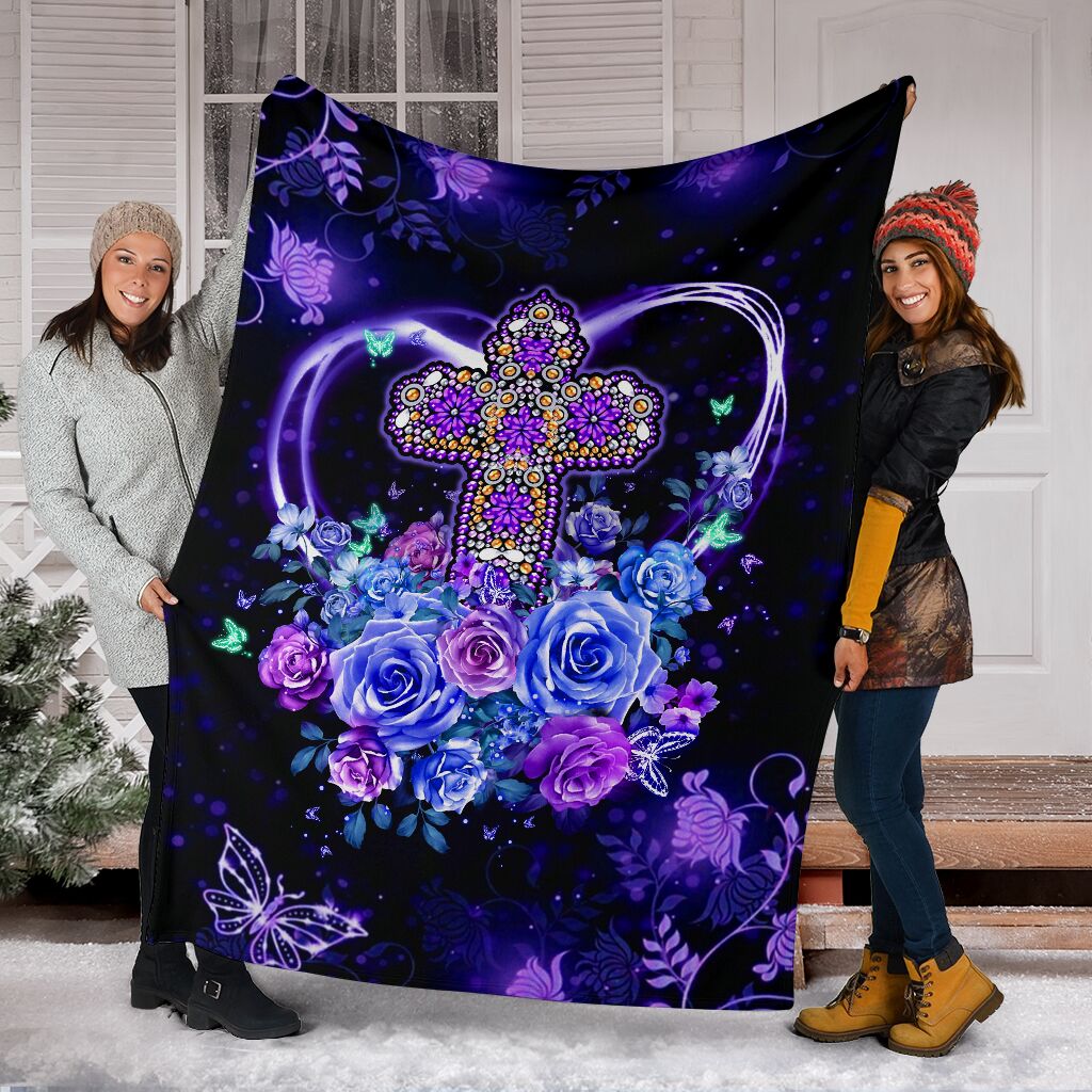 God Love God Christian Rose Flannel Blanket For Bedroom Couch And Daily Comfort