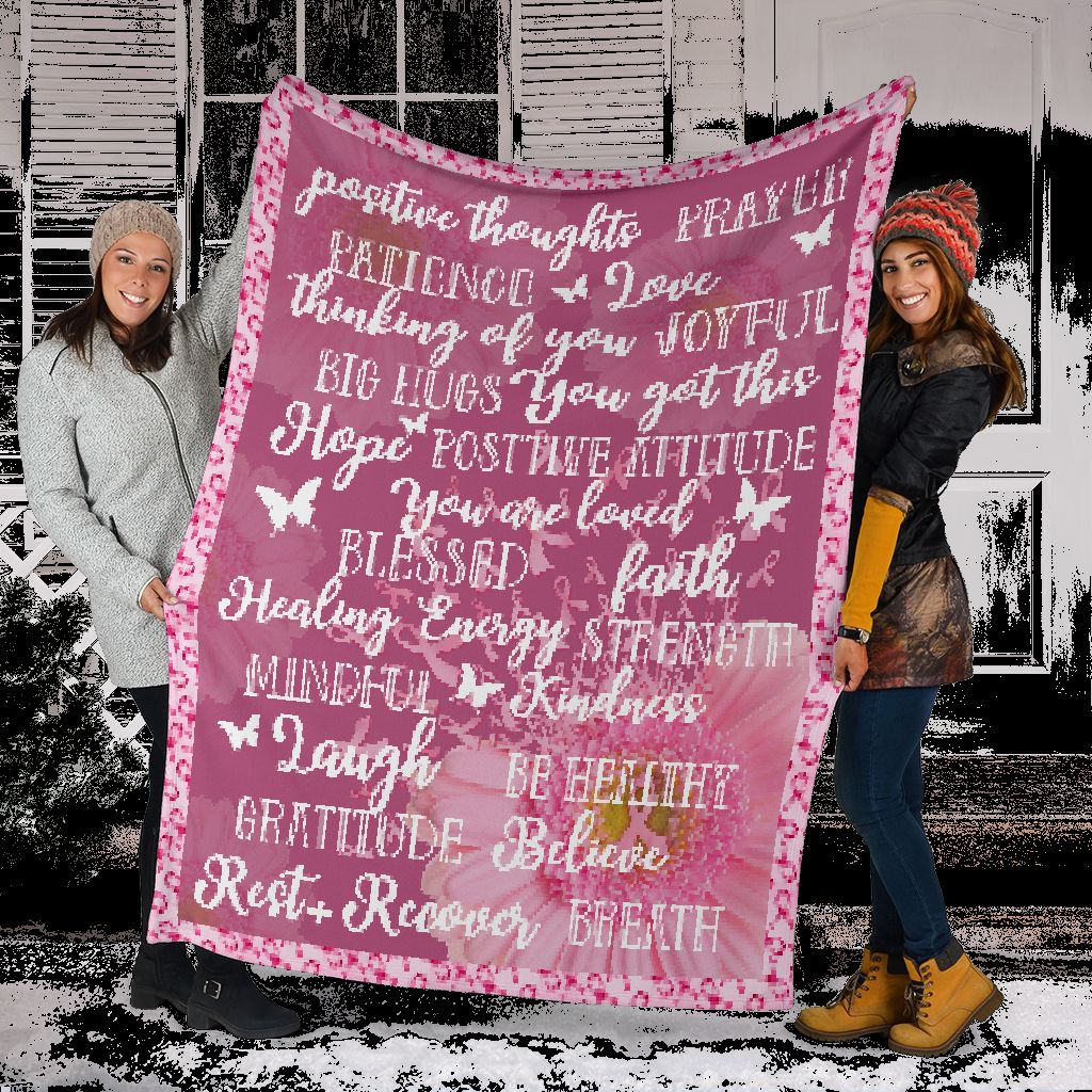 Breast Cancer Warrior Breast Cancer Awareness Flannel Blanket For Bedroom Couch And Daily Comfort