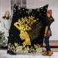 Black Girl Dear Black Girl Faux Glitter Print African American Flannel Blanket For Bedroom Couch And Daily Comfort