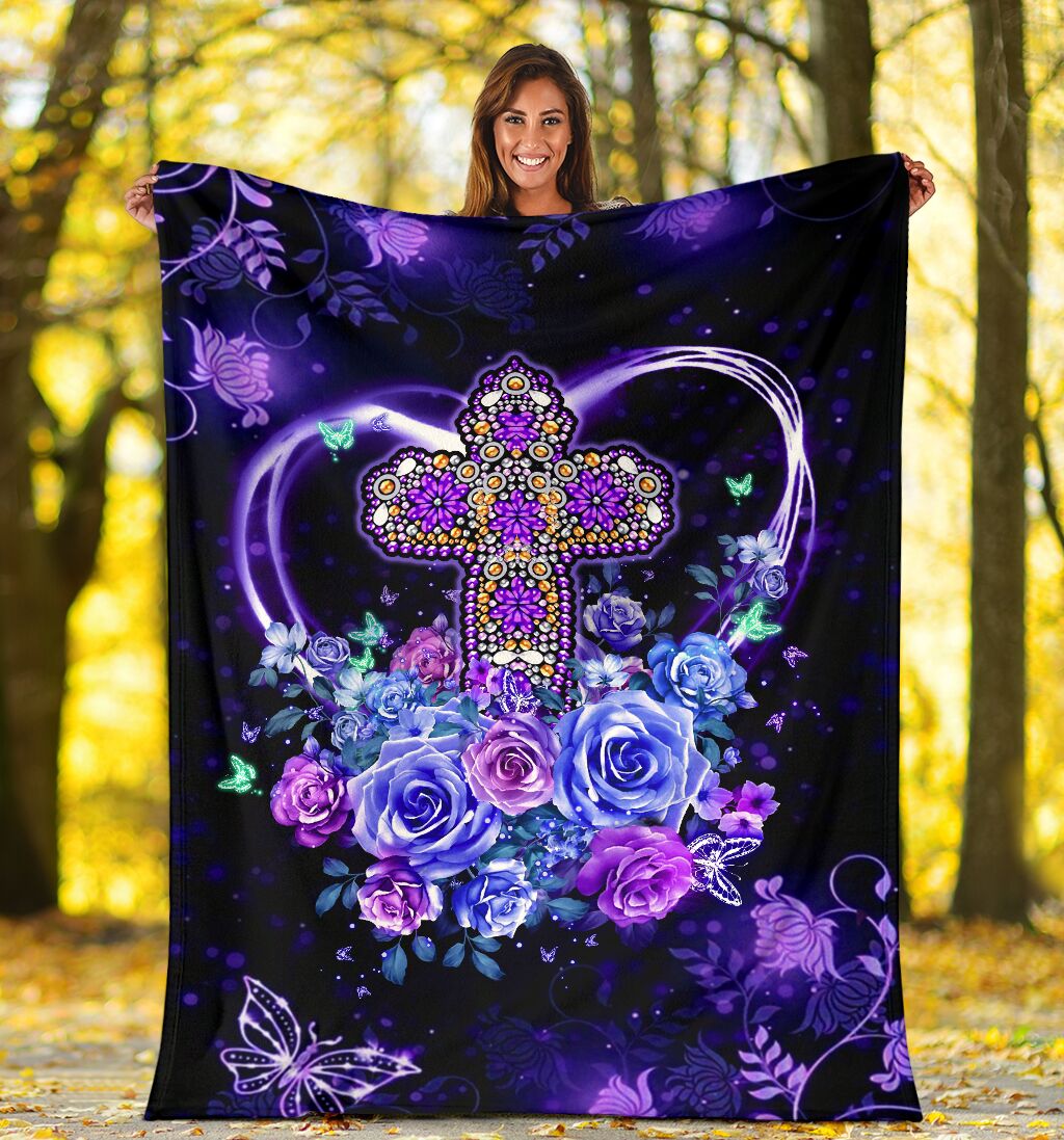 God Love God Christian Rose Flannel Blanket For Cozy Home Lounging And Gifting