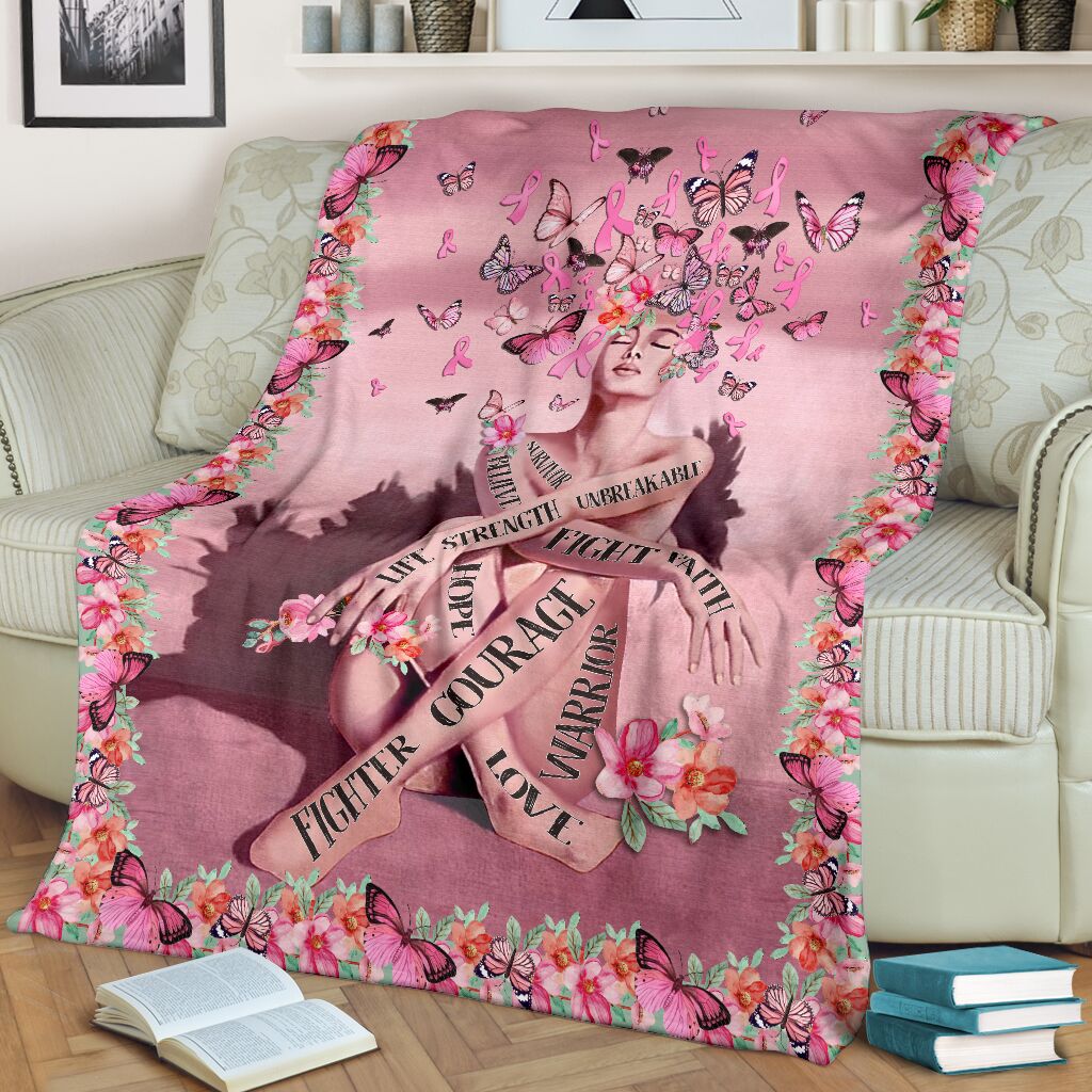 Breast Cancer Survivor Awareness Flannel Blanket For Living Room And Bedroom Styling