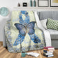 Diabetes Awareness Butterfly Flannel Blanket For Relaxing At Home And Travel