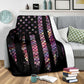 Mermaid Scales American Flag Flannel Blanket For Relaxing At Home And Travel