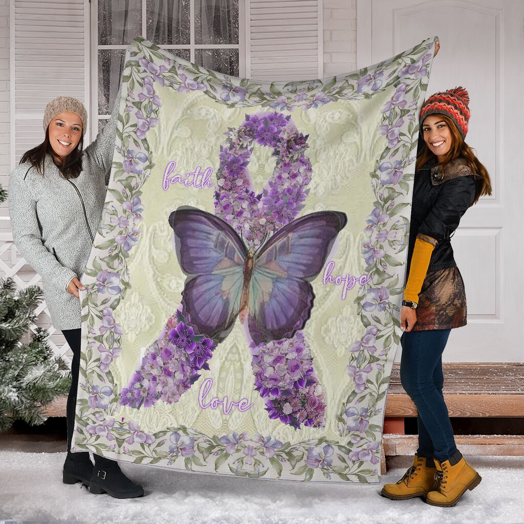 Cystic Fibrosis Awareness Flannel Blanket For Bedroom Couch And Daily Comfort