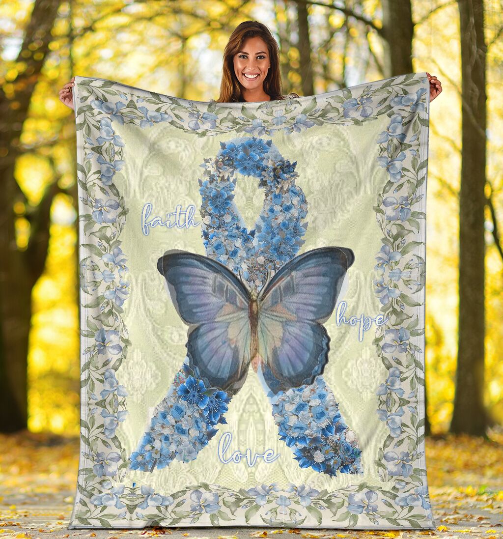 Diabetes Awareness Butterfly Flannel Blanket For Cozy Home Lounging And Gifting