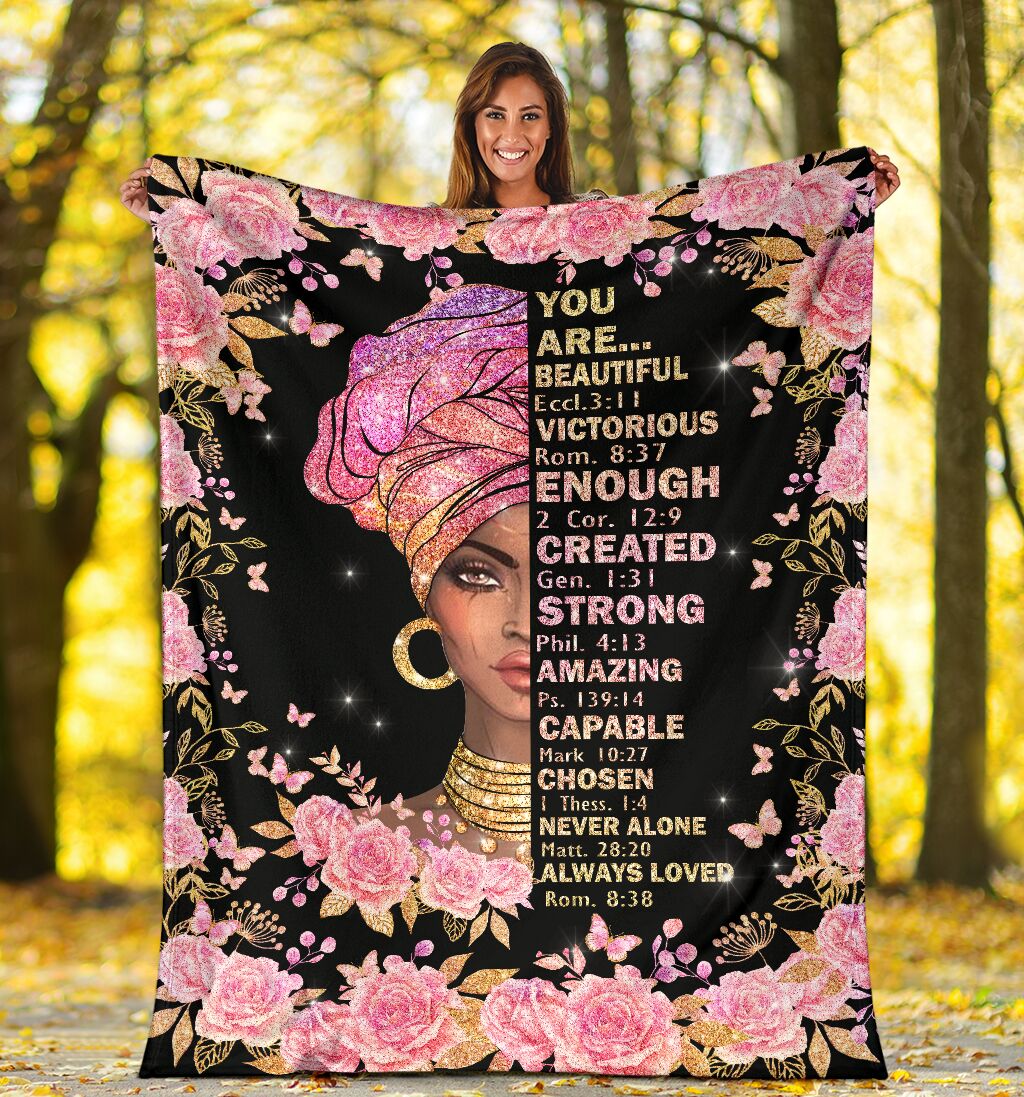 Black Woman God Says You Are African American Flannel Blanket For Cozy Home Lounging And Gifting