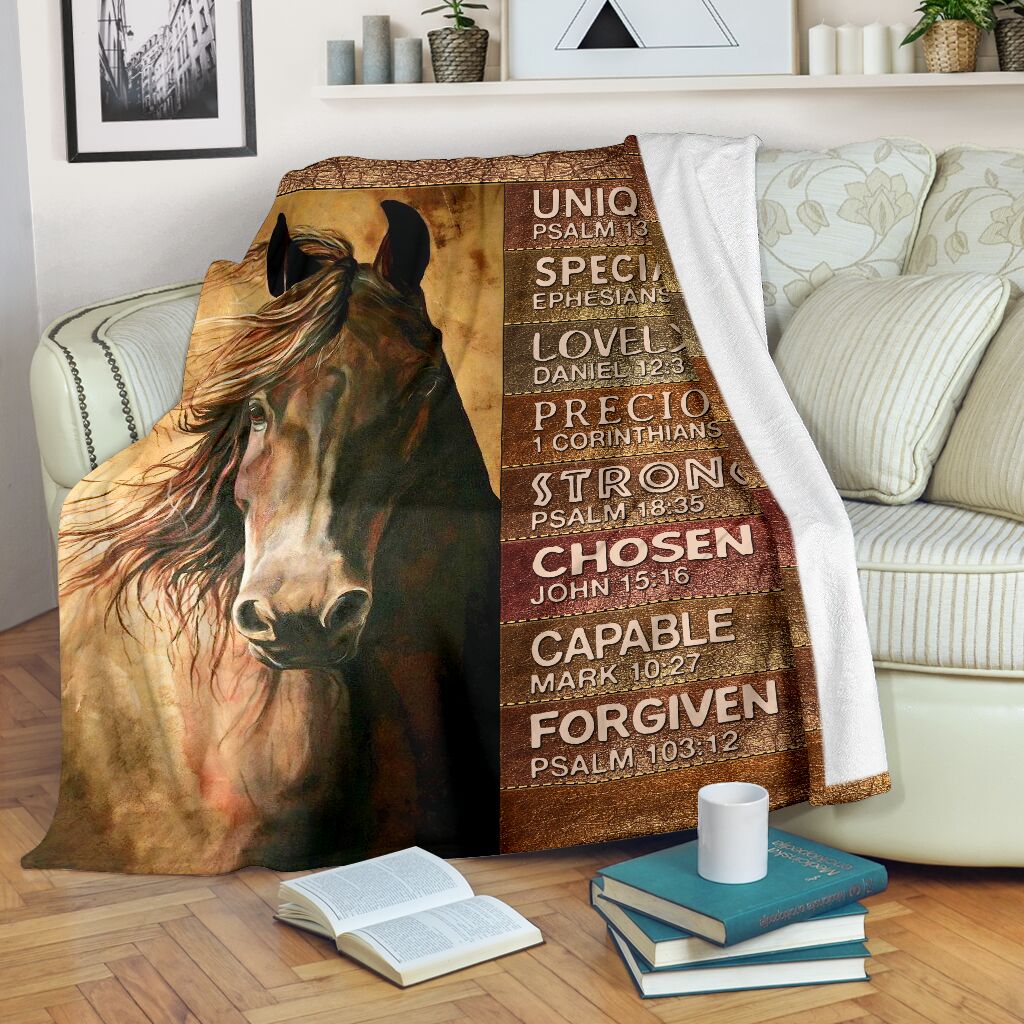 Horse God Says You Are Leather Pattern Flannel Blanket For Soft Bed Couch And Home Comfort