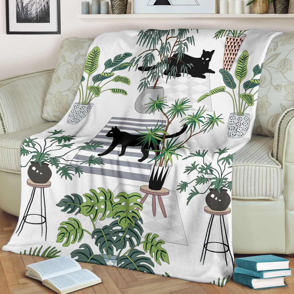 Cat Lovely Black Cats Flannel Blanket For Living Room And Bedroom Styling