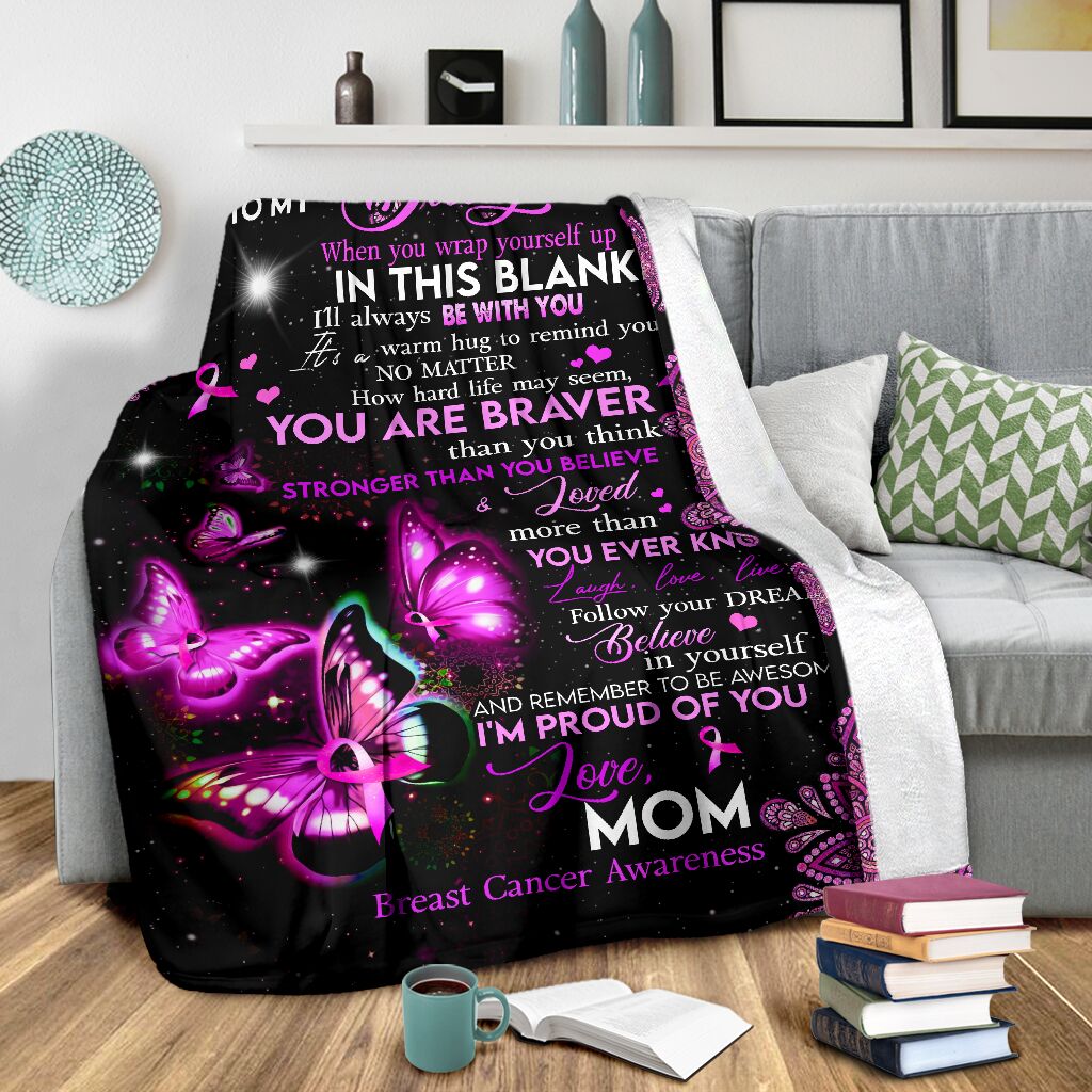 Breast Cancer To Daughter Breast Cancer Awareness Flannel Blanket For Relaxing At Home And Travel